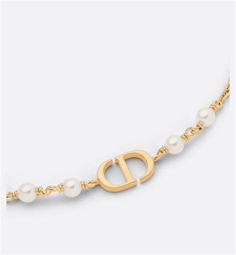 Collana Dior Métamorphose Metallo con finitura color oro e perle .